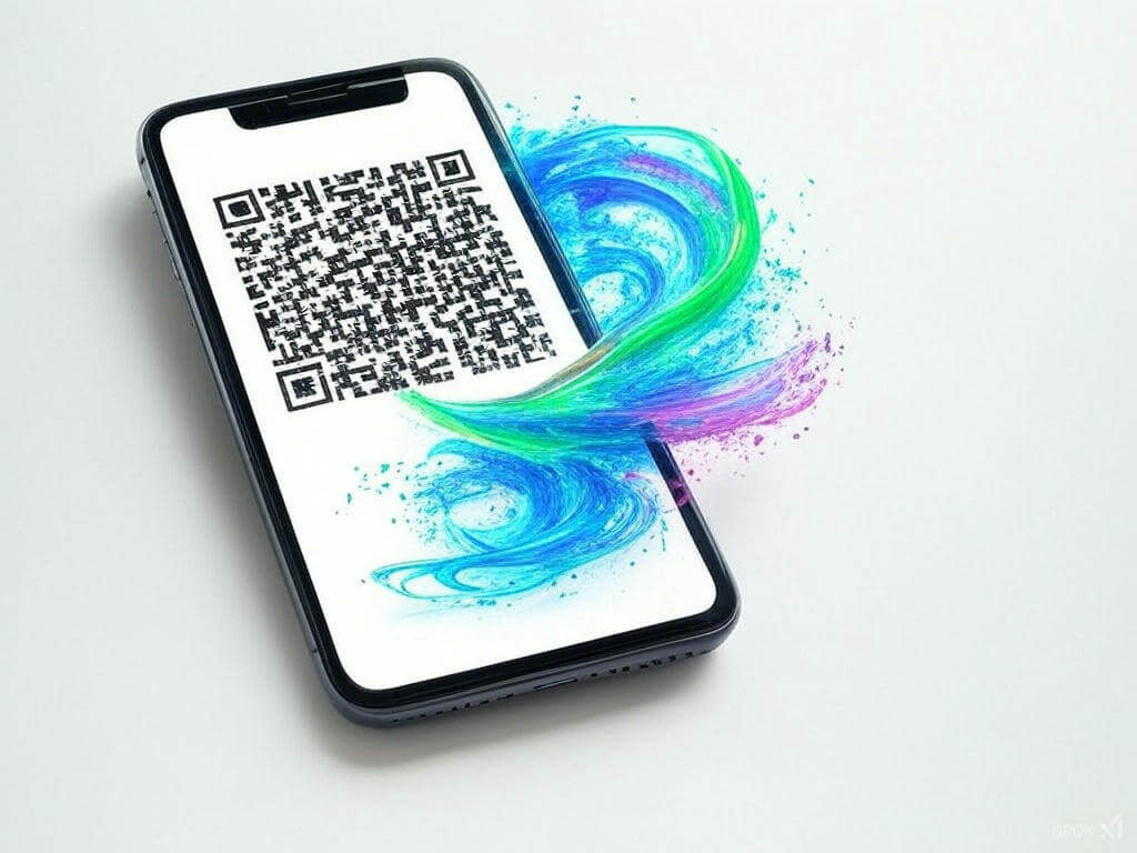 smartphone scanning a dynamic QR code