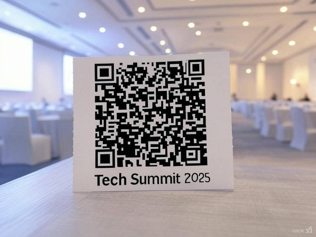 editable QR code on an event ticket